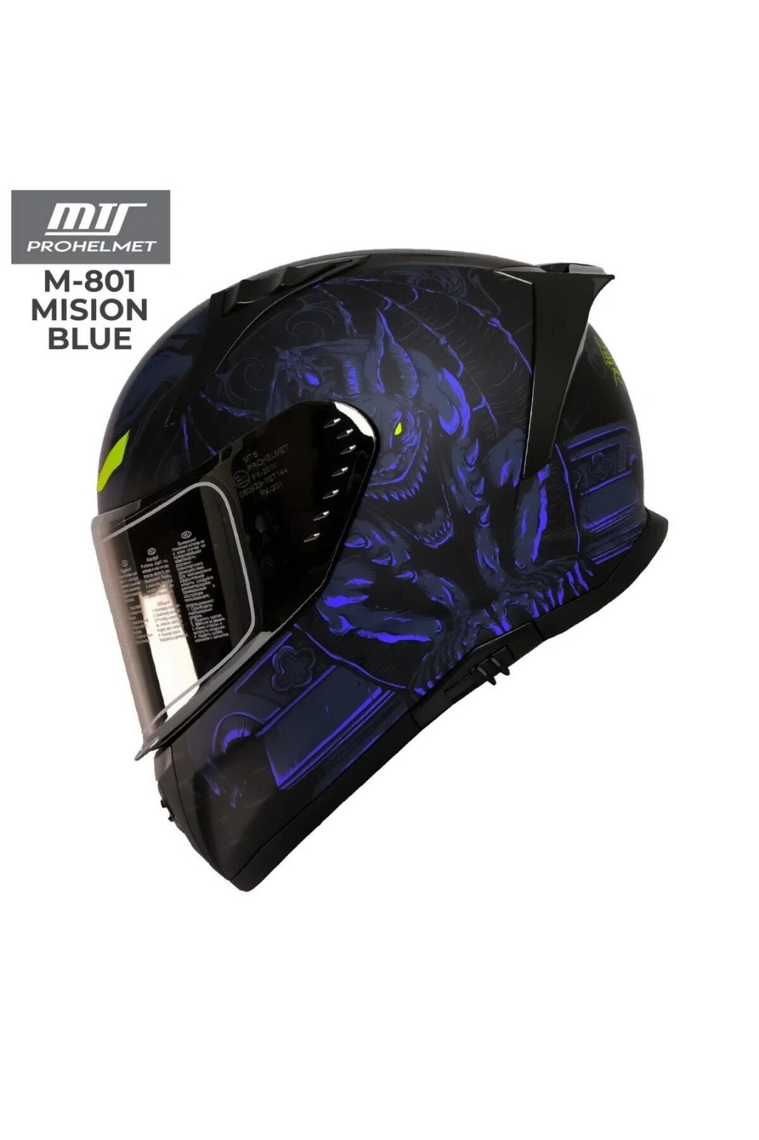 MTS 801 MISION BLUE  KAPALI KASK