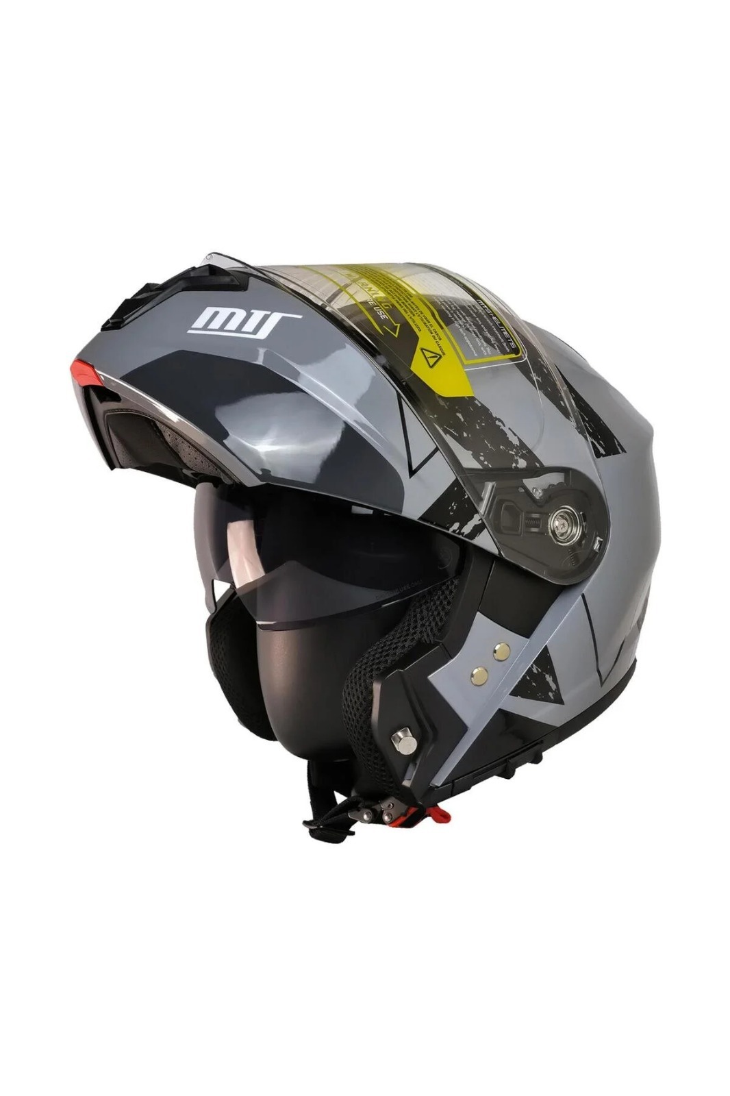 MTS 966 ÇENE AÇILIR KASK WX10 PARLAK GRİ