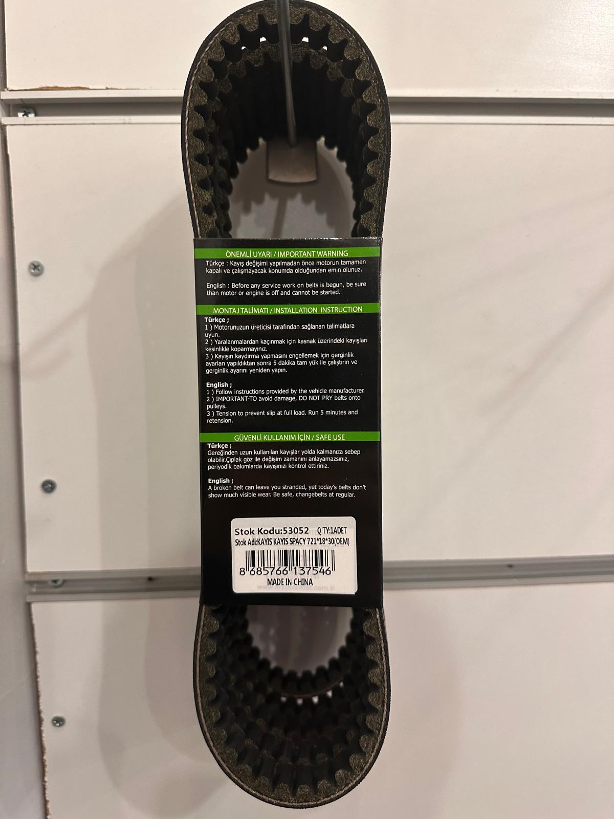 KAYIŞ SPACY - ACTIVA - BEAT - JUPITER - WEGO - RKS SPONTINI 110 [721 x 18.5 x 30] [OEM] MOTTO