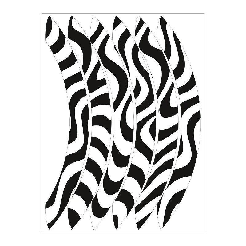 HONDA PCX 2014 - 2025 BEYAZ ZEBRA DESEN BÜYÜK 1 SET JANT ŞERİDİ