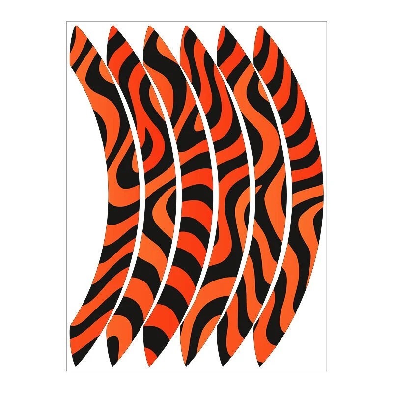 HONDA PCX 2014 - 2025 UYUMLU TURUNCU ZEBRA DESEN BÜYÜK 1 SET JANT ŞERİDİ